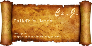 Csikós Jetta névjegykártya